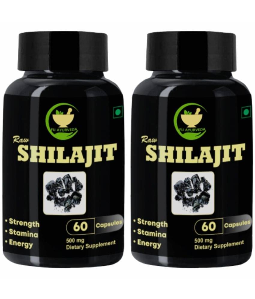     			FIJ AYURVEDA Raw Shilajit Capsule for Men & Women - 500mg 60 Capsules (Pack of 2)