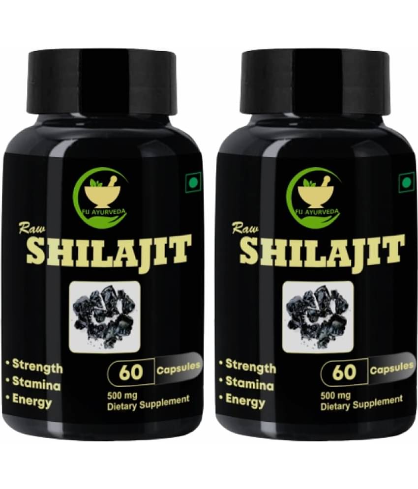 FIJ AYURVEDA Raw Shilajit Capsule for Men & Women - 500mg 60 Capsules (Pack of 2) FIJ AYURVEDA Raw Shilajit Capsule for Men & Women - 500mg 60 Capsules (Pack of 2)
