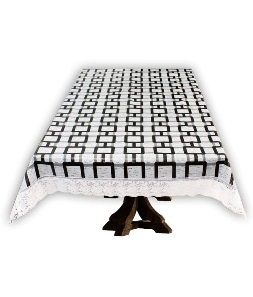     			Printed PVC 6 Seater Rectangle Table Cover ( 228 x 152 ) cm Pack of 1 White