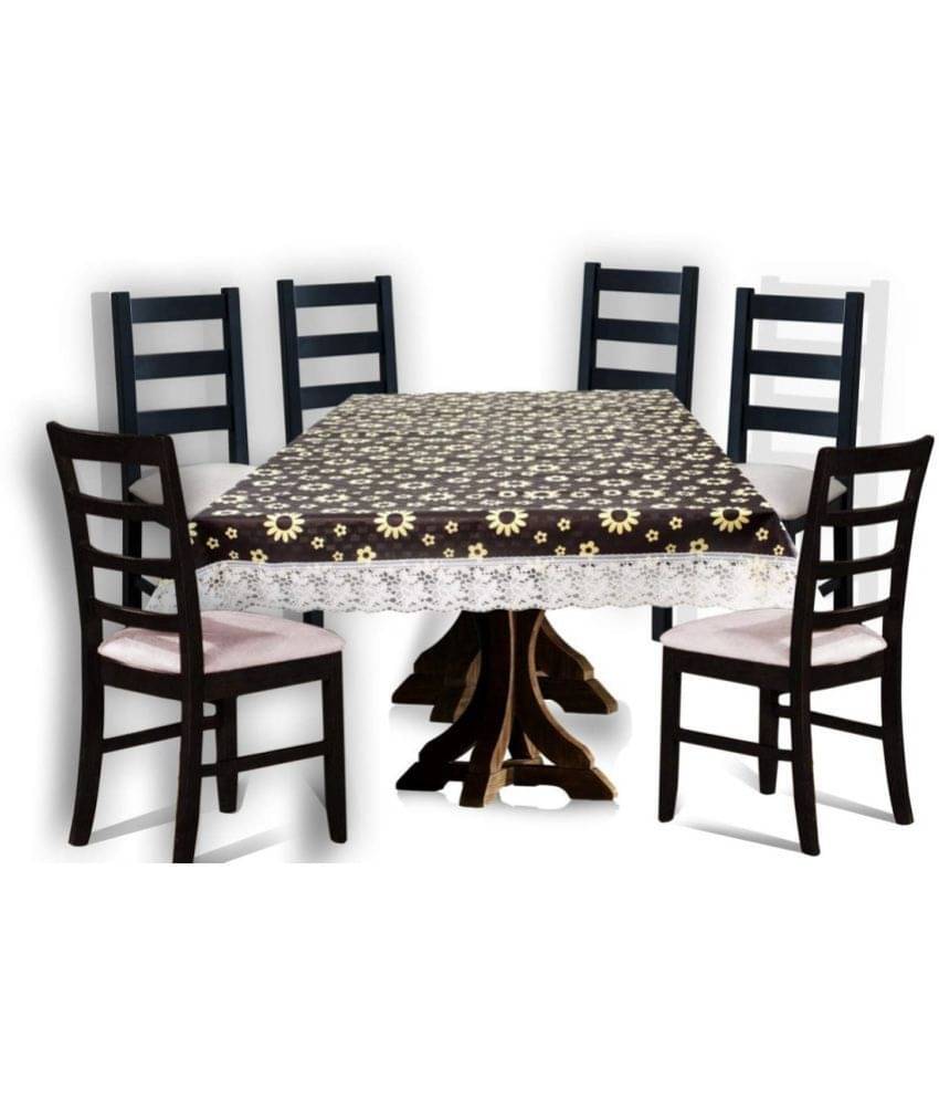     			Printed PVC 6 Seater Rectangle Table Cover ( 228 x 152 ) cm Pack of 1 Brown
