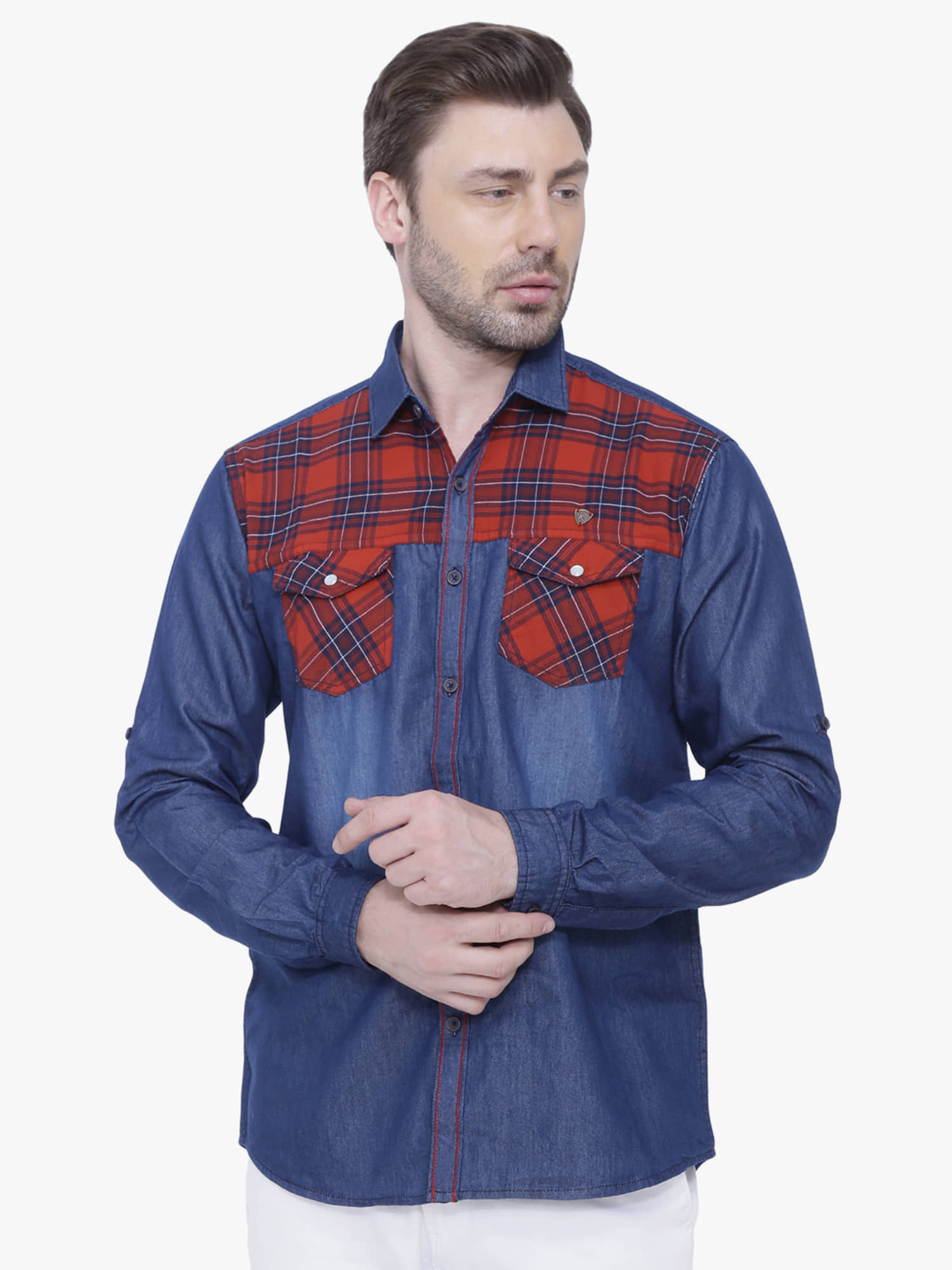 Kuons Avenue - Maroon Denim Slim Fit Men's Casual Shirt ( Pack of 1 )