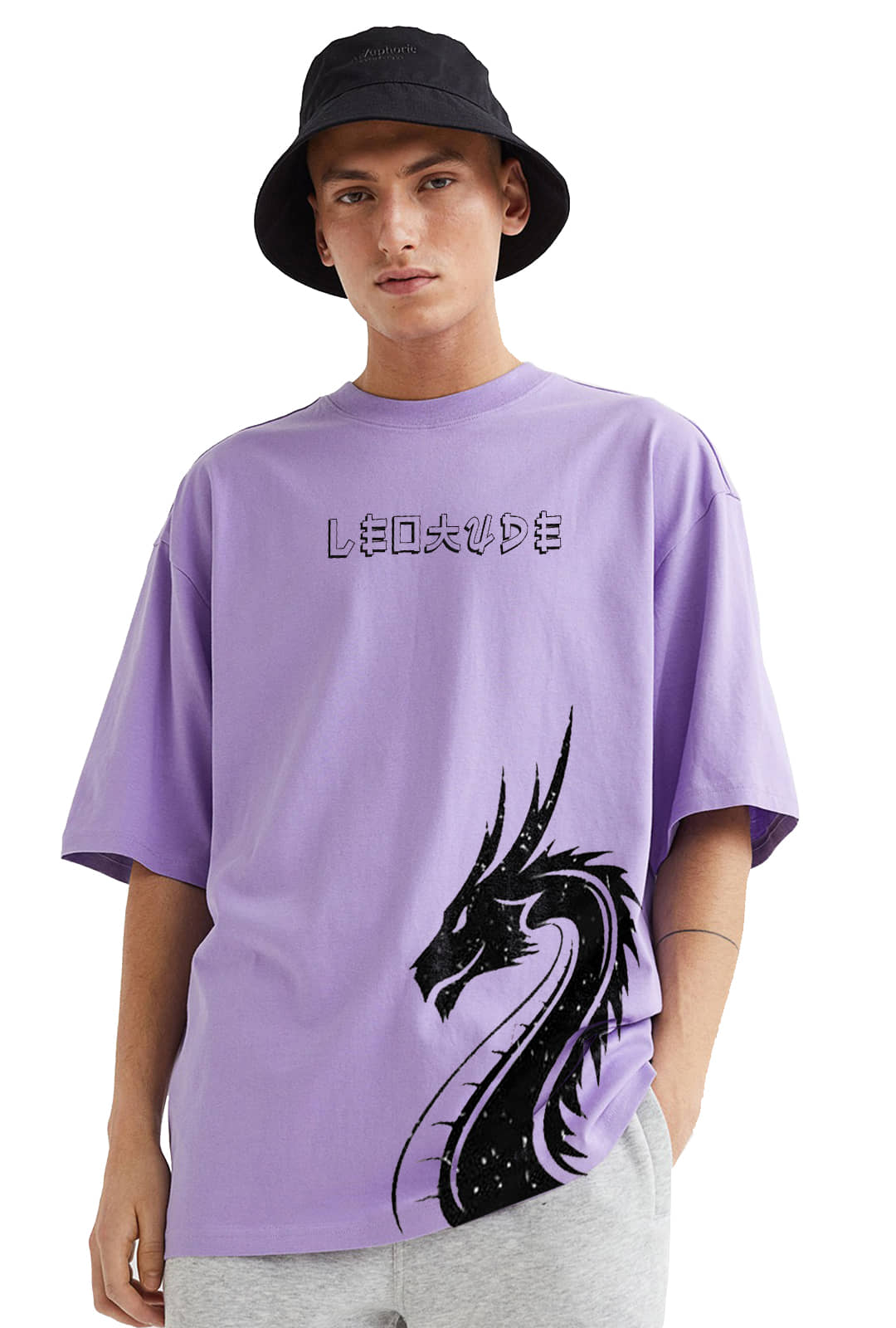 Leotude Pack of 1 Cotton Blend Oversized Fit Men's T-Shirt ( Purple )