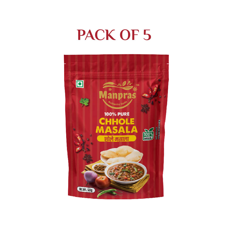     			MANPRAS CHOLE MASALA 50GMS [ PACK OF 5 ] Masala 250 gm