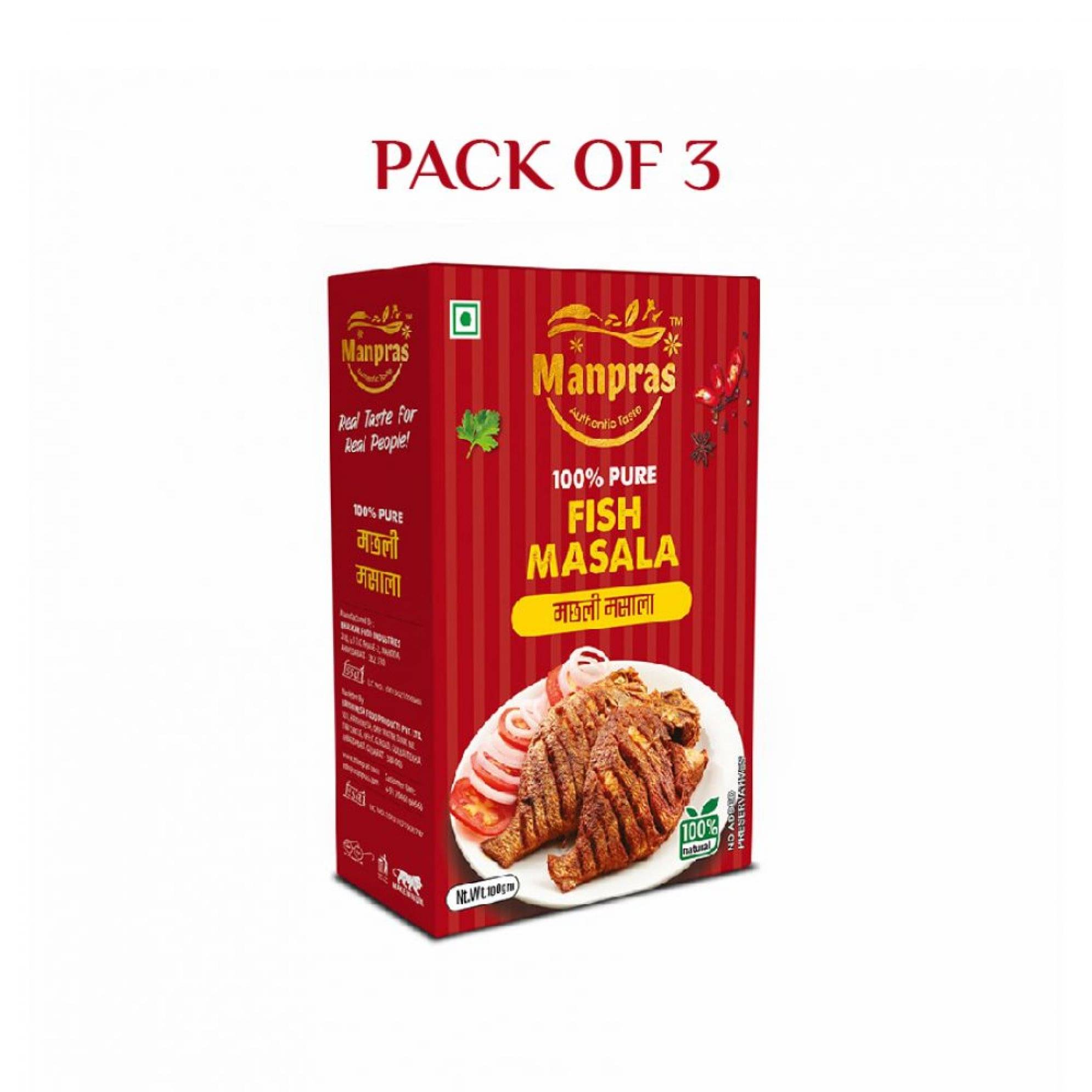     			MANPRAS FISH MASALA 100GM [ PACK OF 3 ] Masala 100 gm