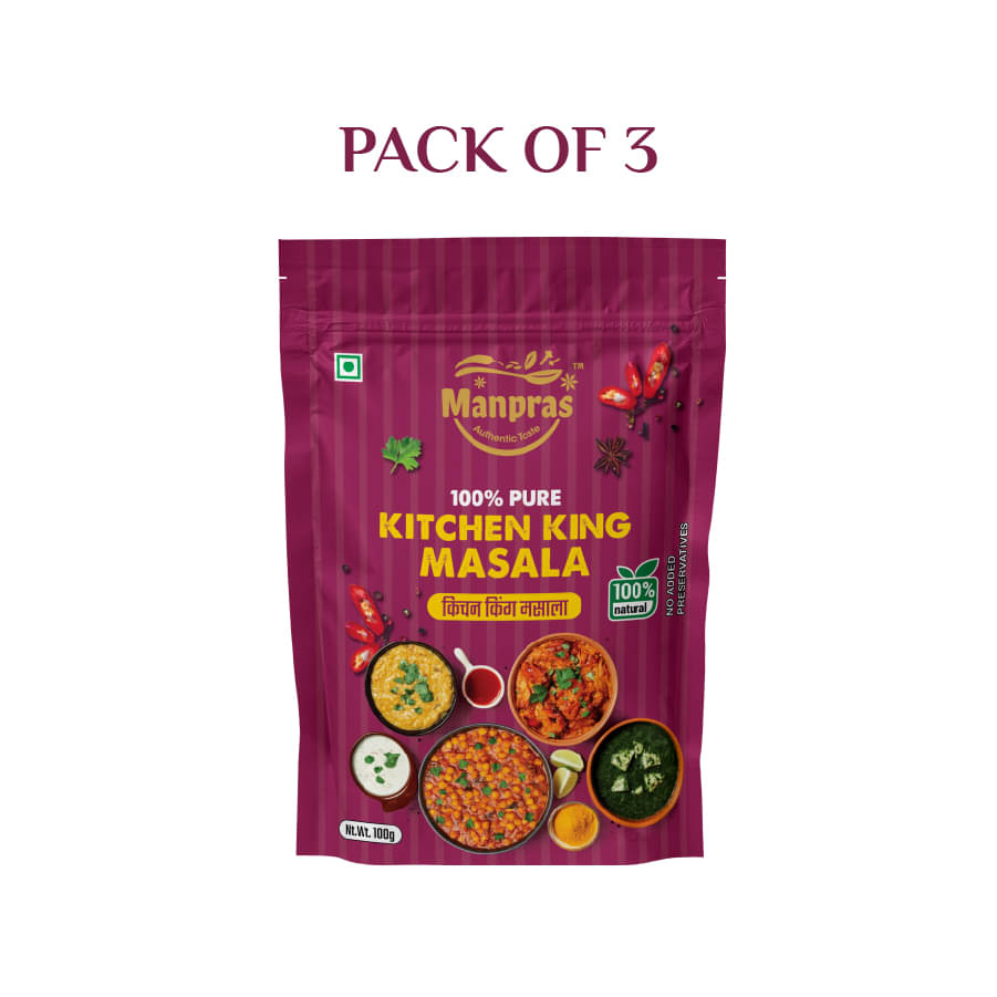     			MANPRAS KITCHEN KING MASALA 100GM [ PACK OF 3 ] Masala 100 gm