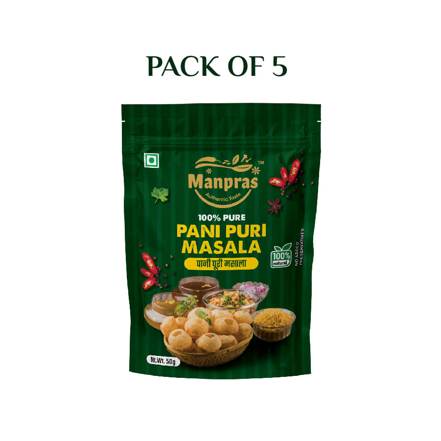     			MANPRAS PANI PURI MASALA 50GMS [ PACK OF 5 ] Masala 250 gm