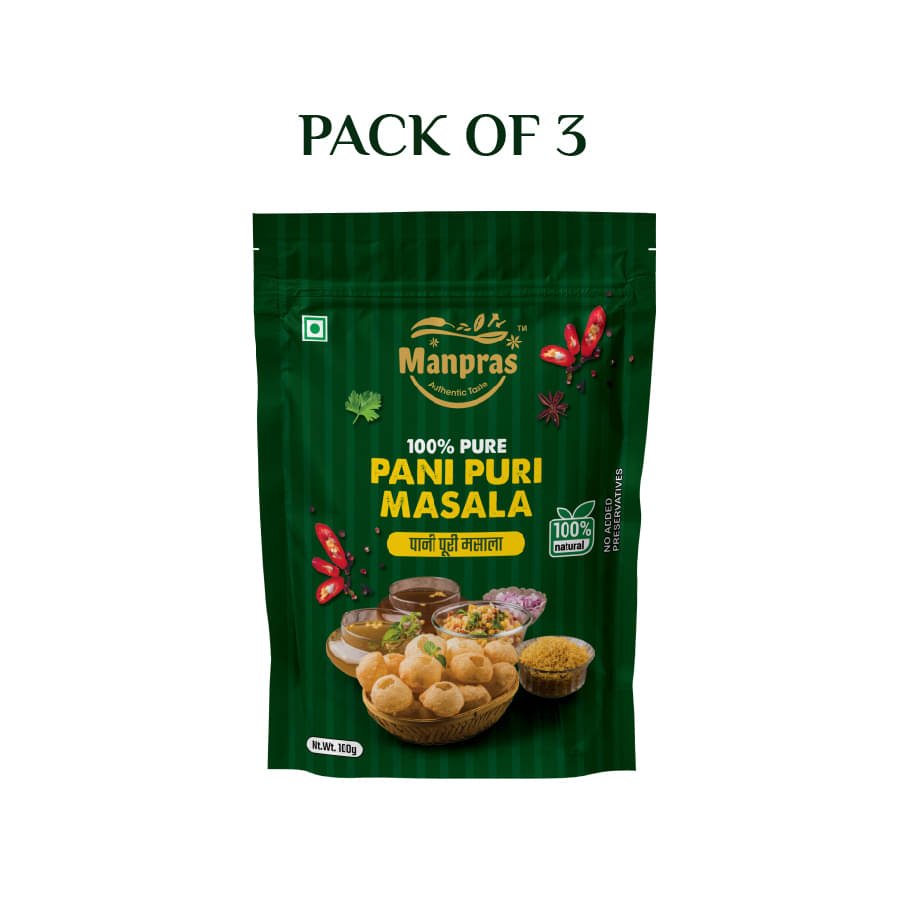     			MANPRAS PANI PURI MASALA 100GM [ PACK OF 3 ] Masala 300 gm
