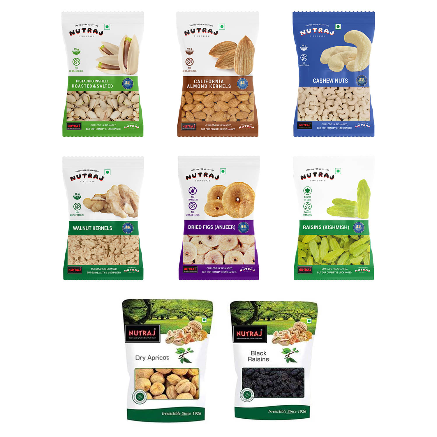 Nutraj Dry Fruits Combo 100 g Each, 800 g)- Pack of 8 Nutraj Dry Fruits Combo 100 g Each, 800 g)- Pack of 8