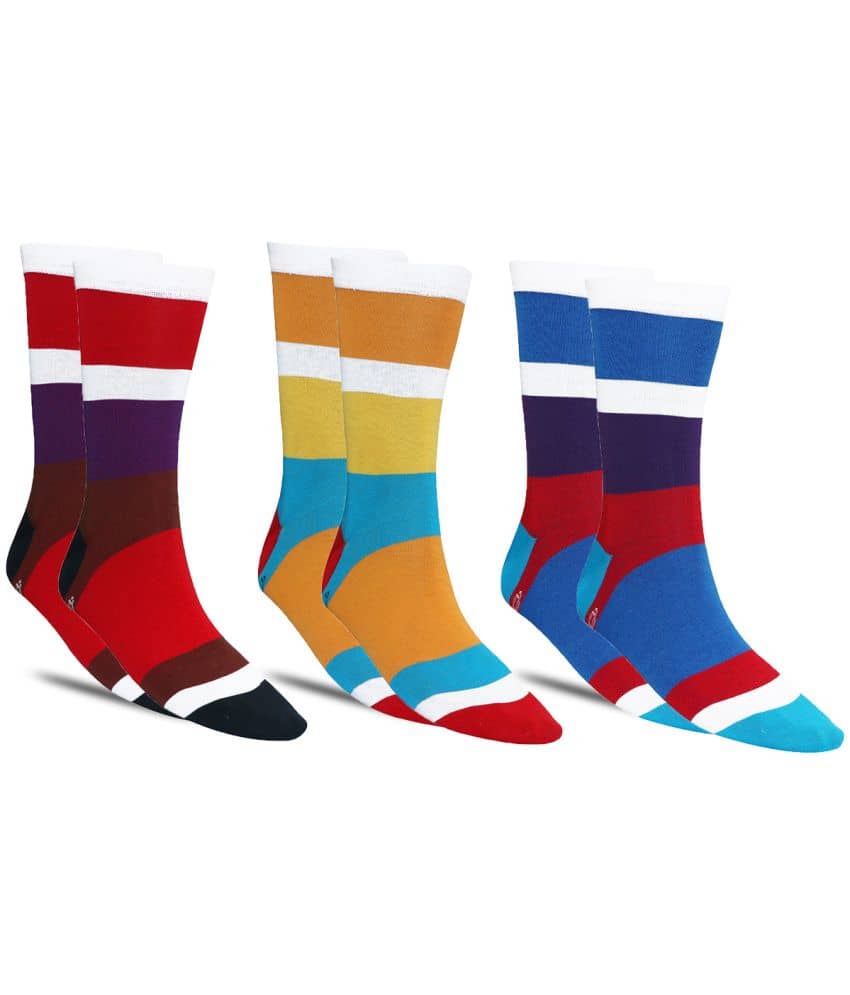 Dollar - Cotton Men's Colorblock Multicolor Full Length Socks ( Pack of 3 ) - Socks | Buy online on ZillyBuy