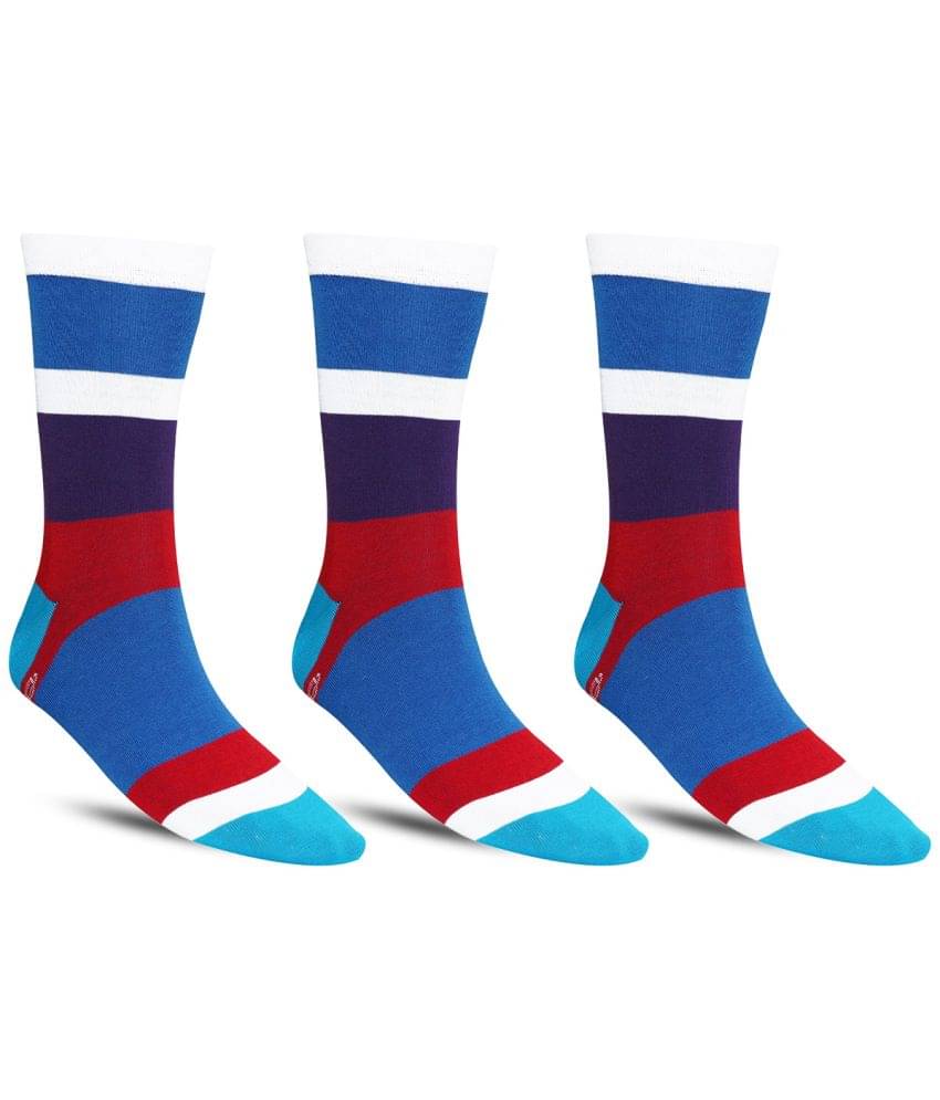 Dollar - Cotton Men's Colorblock Blue Full Length Socks ( Pack of 3 ) Dollar - Cotton Men's Colorblock Blue Full Length Socks ( Pack of 3 )
