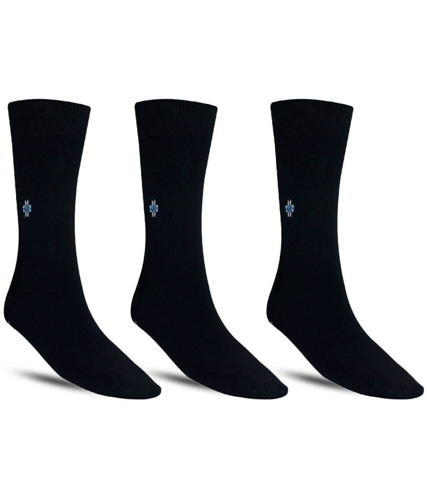 Dollar - Cotton Men's Solid Black Full Length Socks ( Pack of 3 ) Dollar - Cotton Men's Solid Black Full Length Socks ( Pack of 3 )