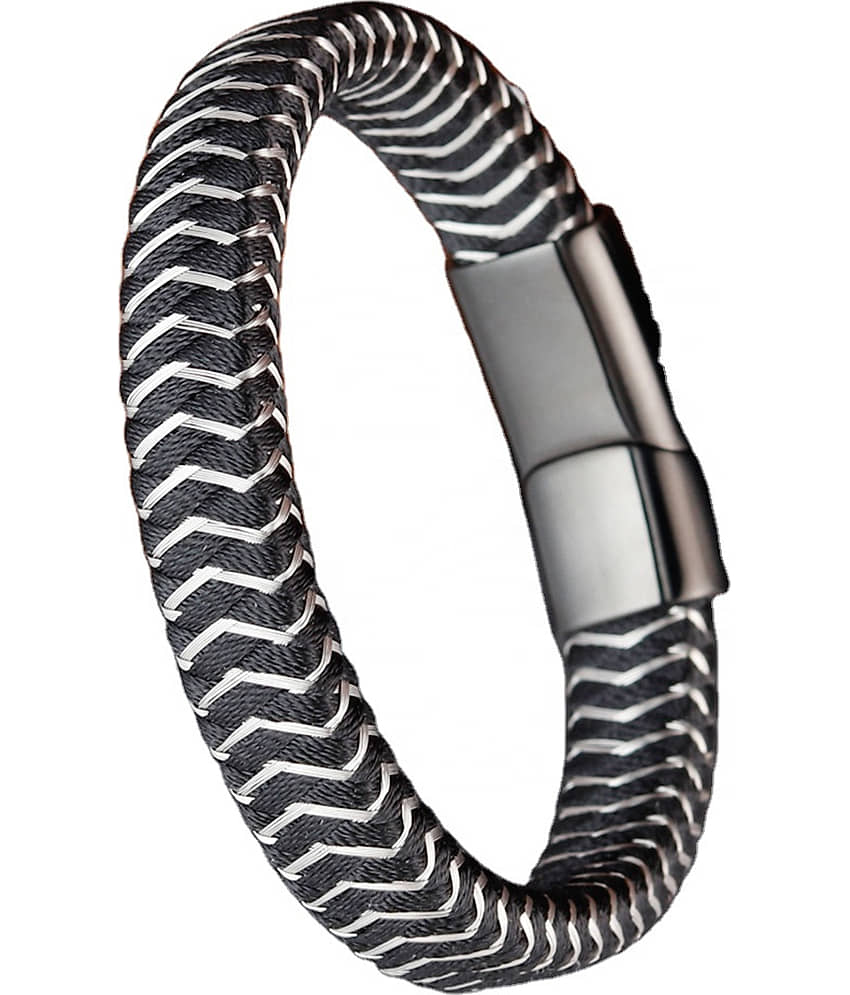 FASHION FRILL - Black Bracelet ( Pack of 1 ) - Bangles & Bracelets | Buy online on ZillyBuy