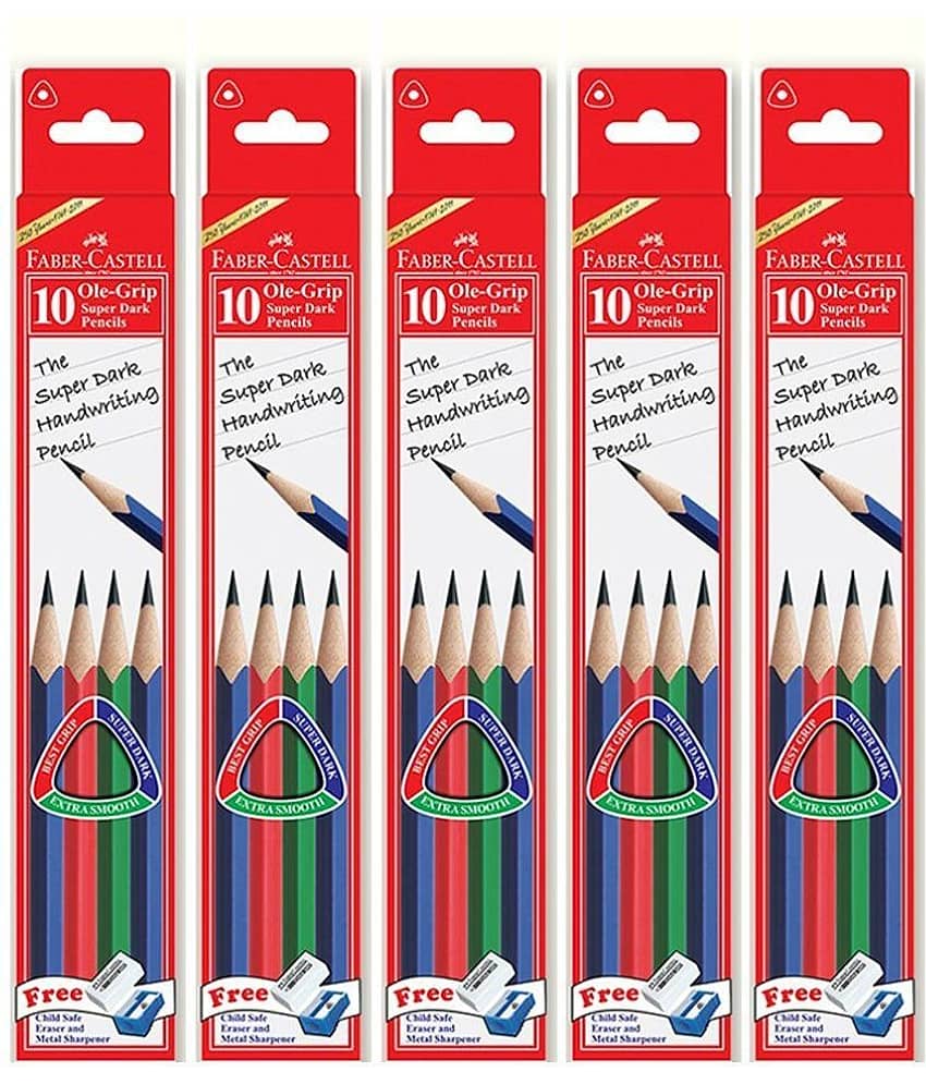 Faber-Castell ole Grip Super Dark Pencils set of 10 (Pack of 6) - Stationery | Buy online on ZillyBuy
