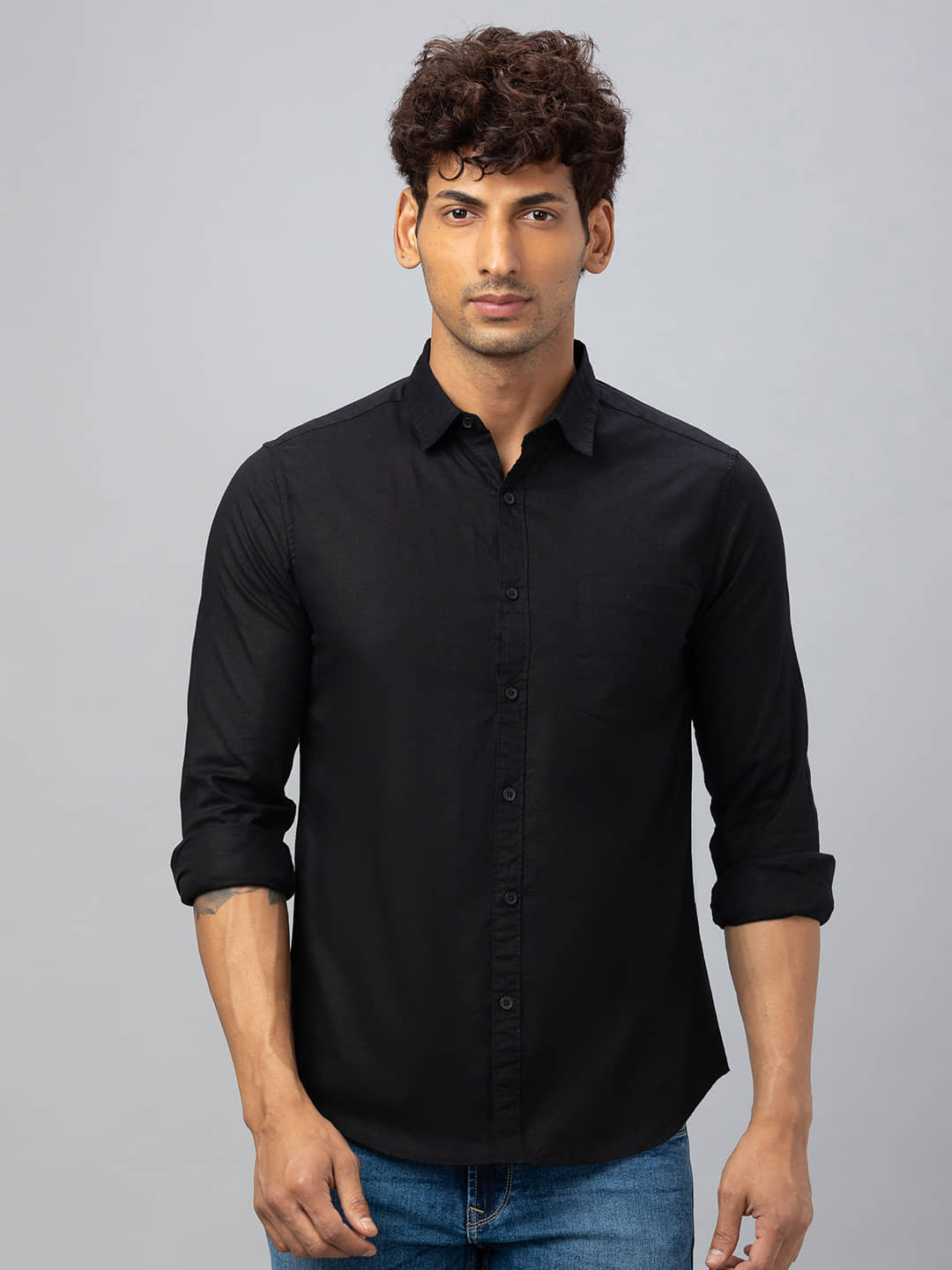Globus - Black 100% Cotton Regular Fit Men's Casual Shirt ( Pack of 1 )