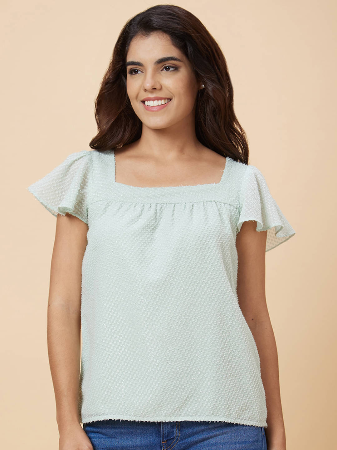 Globus - Green Polyester Women's Regular Top ( Pack of 1 ) Globus - Green Polyester Women's Regular Top ( Pack of 1 )
