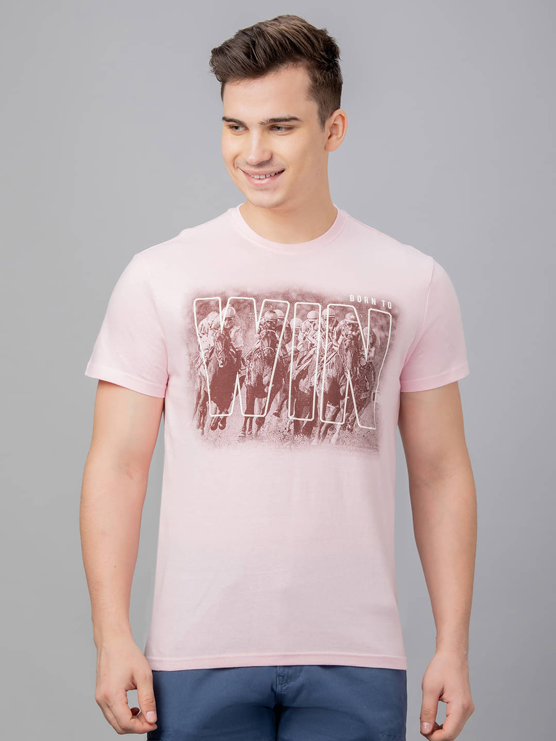    			Globus - Pink Cotton Regular Fit Men's T-Shirt ( Pack of 1 )