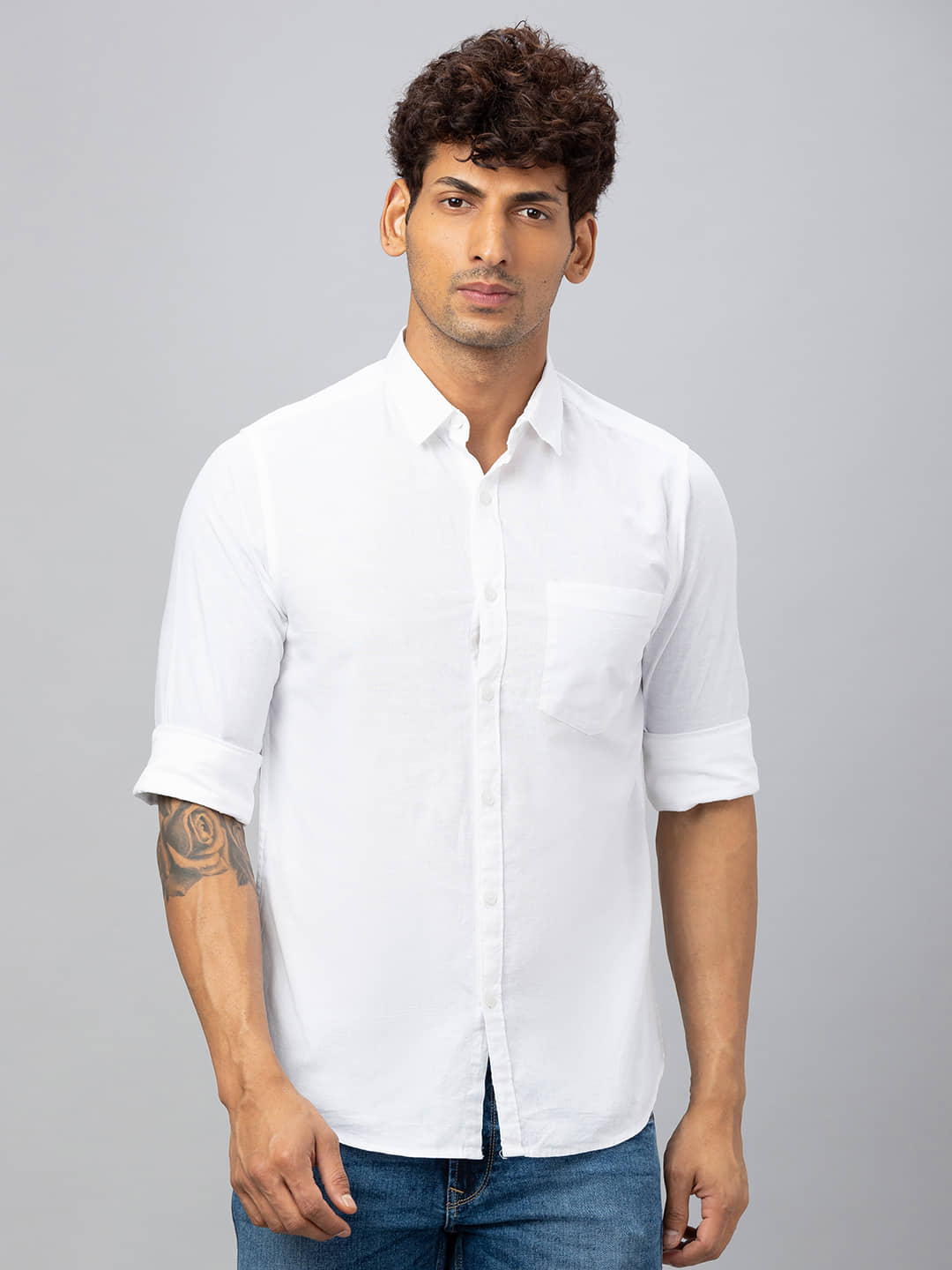 Globus - White 100% Cotton Regular Fit Men's Casual Shirt ( Pack of 1 )