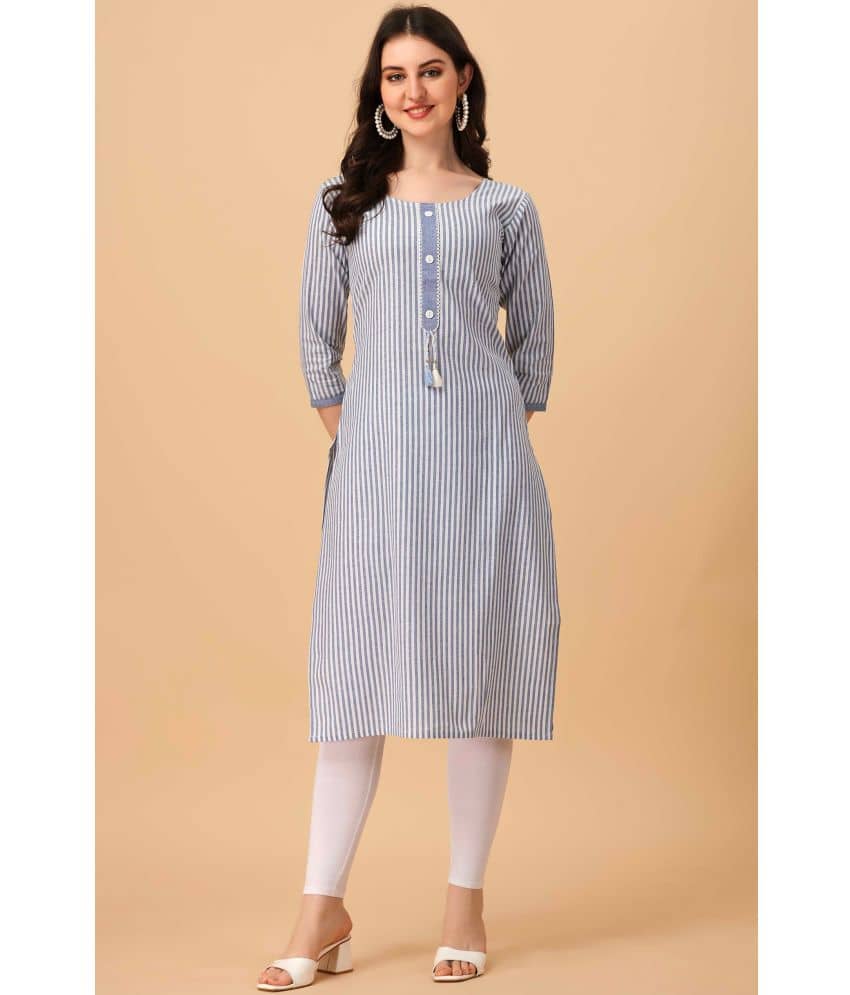 Glomee - Purple Cotton Women's Straight Kurti ( Pack of 1 ) - Kurtis, Tunics | Buy online on ZillyBuy