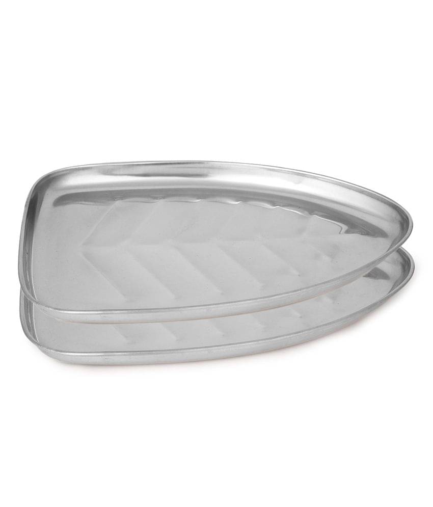 Dynore 2 Pcs Stainless Steel Silver Tray Dynore 2 Pcs Stainless Steel Silver Tray