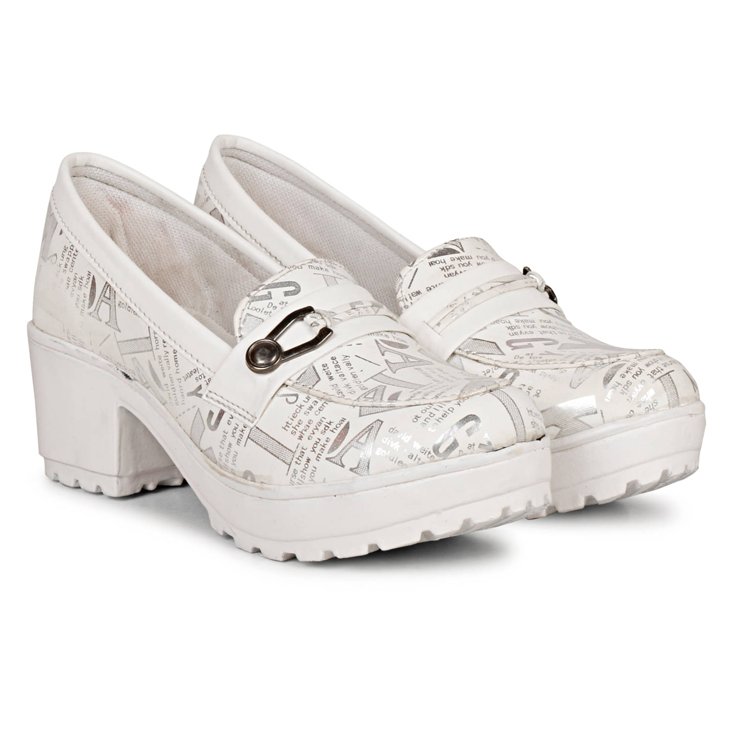     			Ishransh - White Women's Pumps Heels