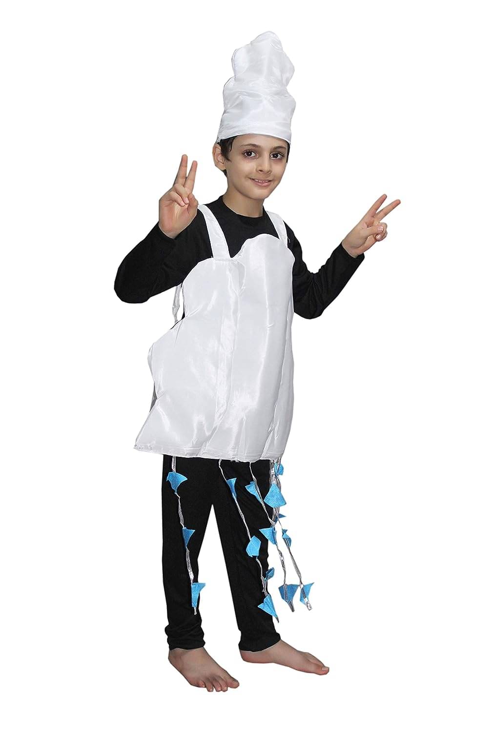     			Kaku Fancy Dresses Nature Theme Cloud Costume -White & Black, 3-4 Years, For Boys & Girls