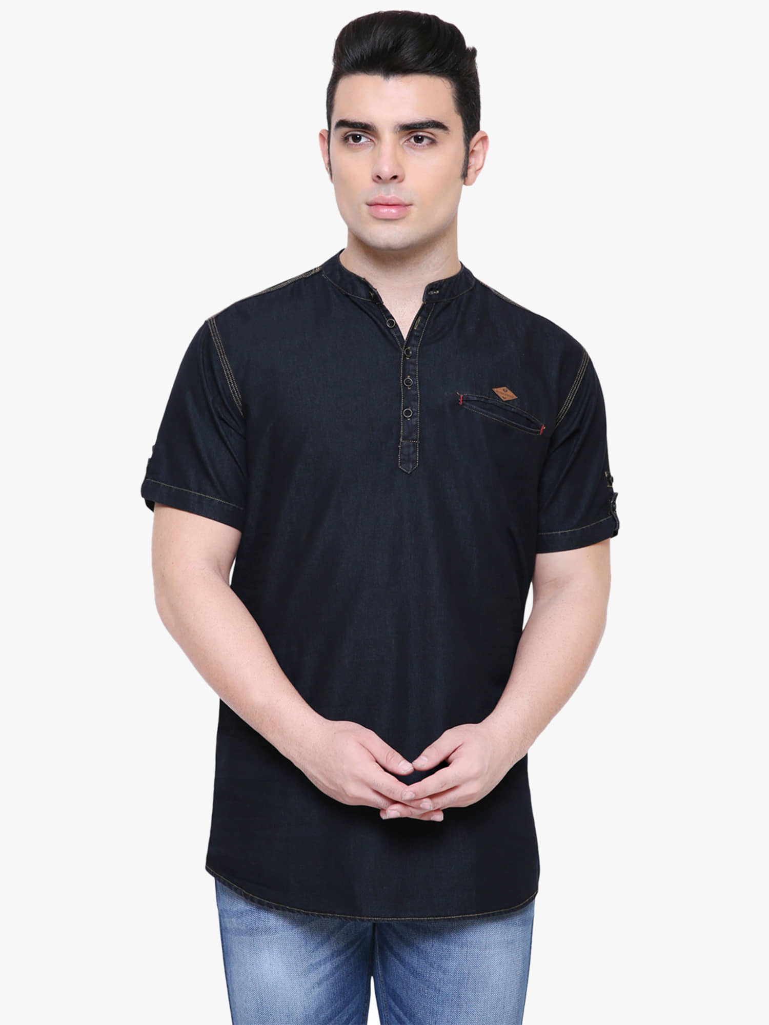 Kuons Avenue - Black Denim Slim Fit Men's Casual Shirt ( Pack of 1 )