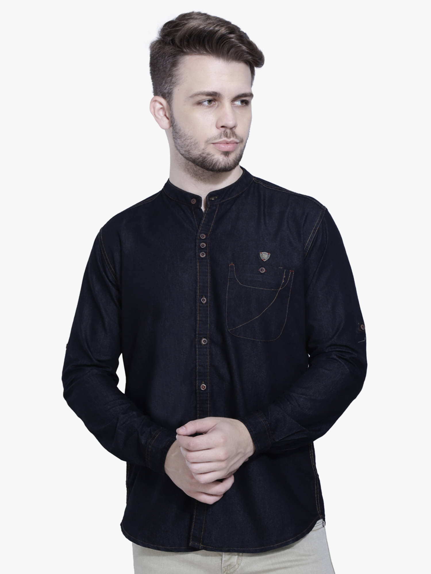     			Kuons Avenue - Black Denim Slim Fit Men's Casual Shirt ( Pack of 1 )