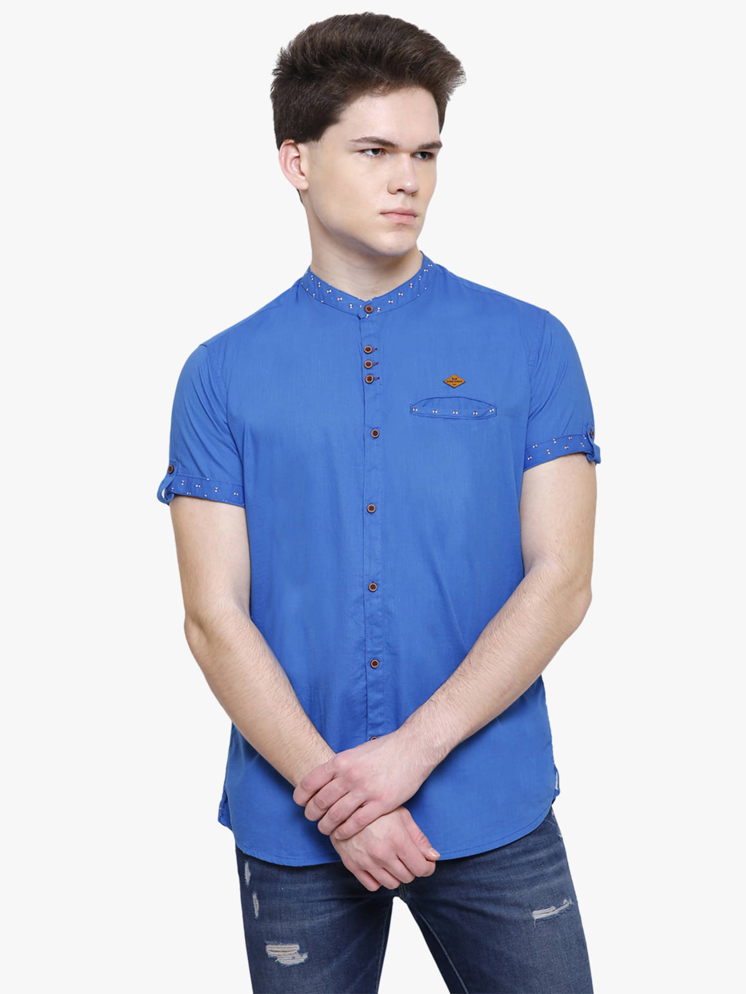     			Kuons Avenue - Blue Linen Slim Fit Men's Casual Shirt ( Pack of 1 )