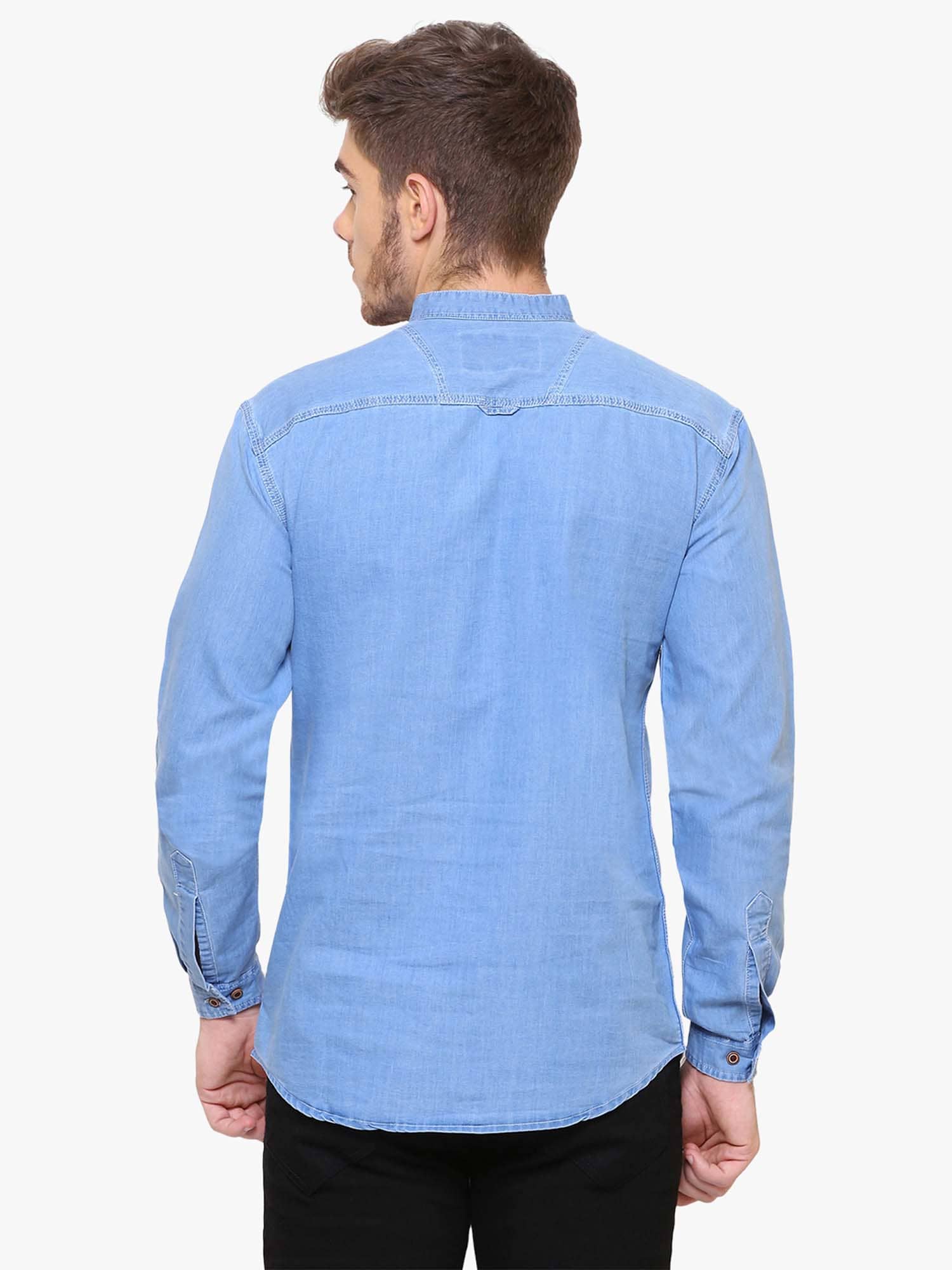 Kuons Avenue - Blue Denim Slim Fit Men's Casual Shirt ( Pack of 1 )