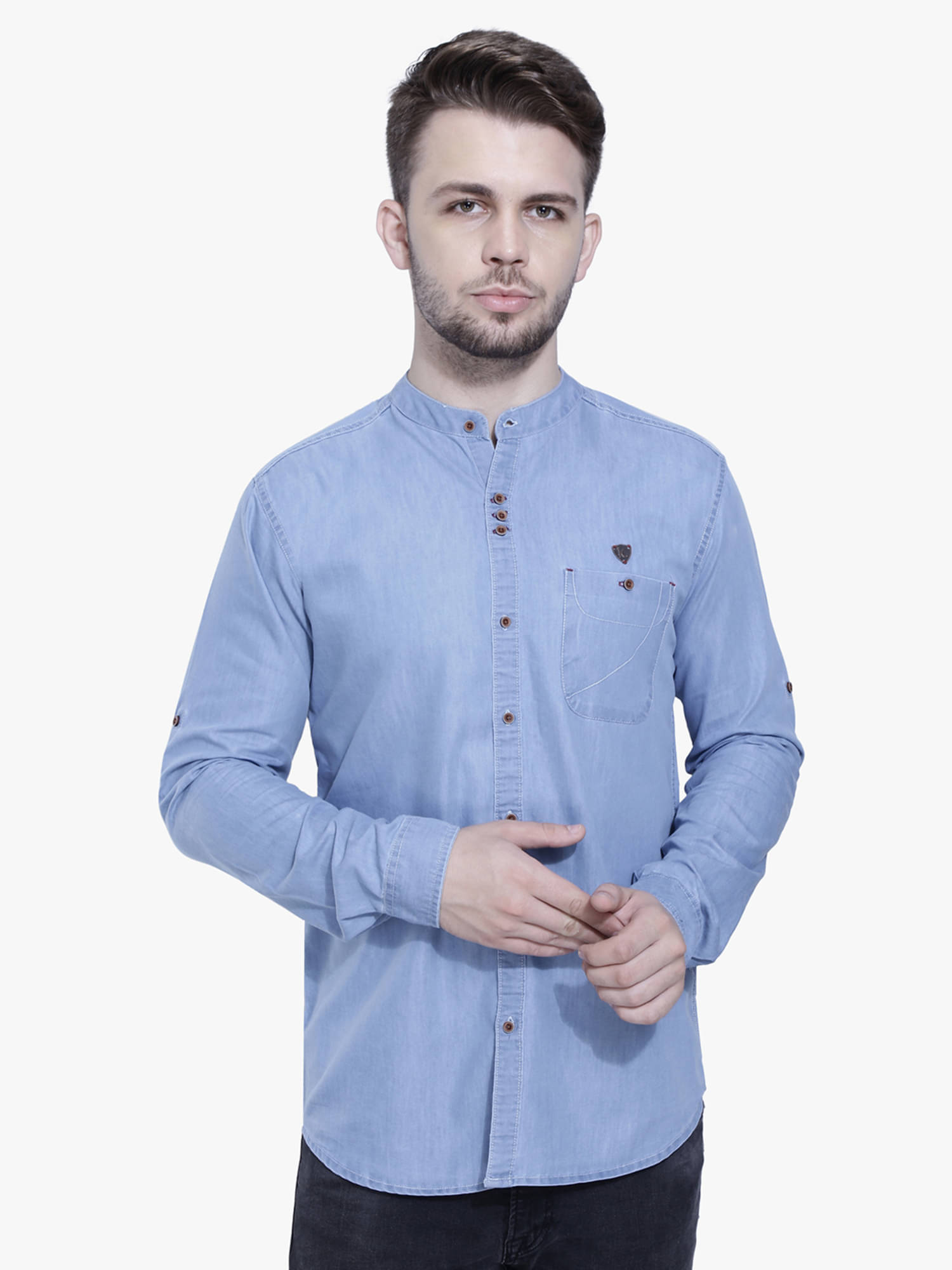 Kuons Avenue - Light Blue Denim Slim Fit Men's Casual Shirt ( Pack of 1 ) Kuons Avenue - Light Blue Denim Slim Fit Men's Casual Shirt ( Pack of 1 )