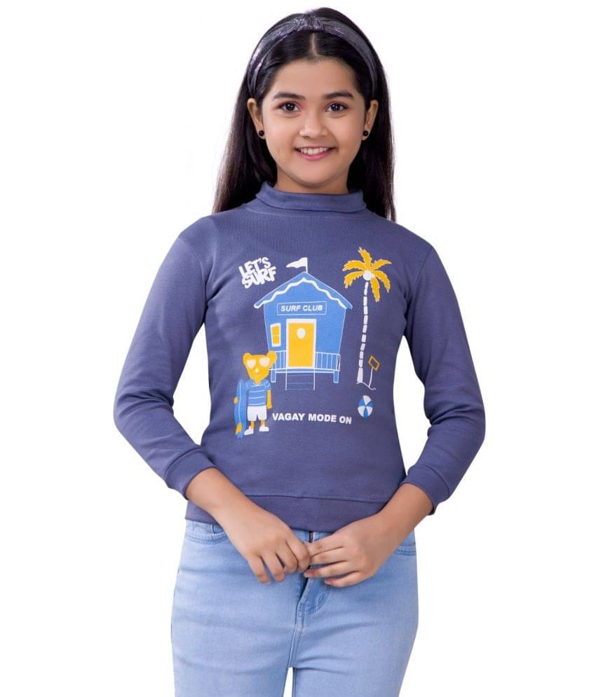     			Little Funky Single Girls Cotton Blend Pullover ( Gray )