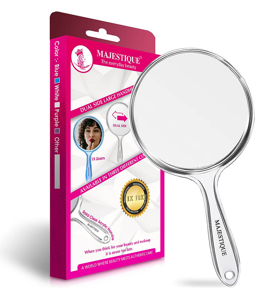 Majestique Dual Side Large Mirror 1X/10X Magnifying Mirror Perfect for Makeup - 1 Pcs Multicolor