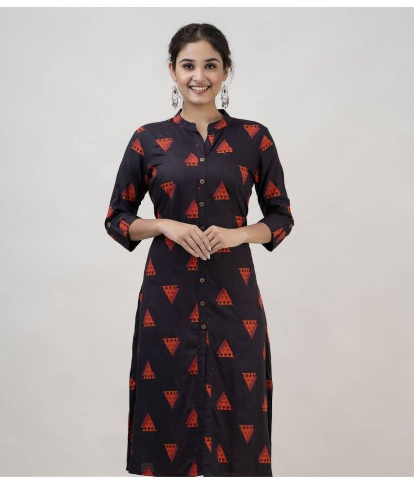     			MAUKA - Brown Rayon Women's Front Slit Kurti ( Pack of 1 )