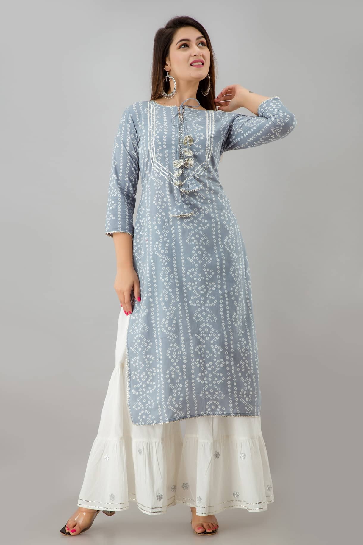 NeshamaKurti - Grey Rayon Women's Straight Kurti ( Pack of 1 ) - Kurtis, Tunics | Buy online on ZillyBuy