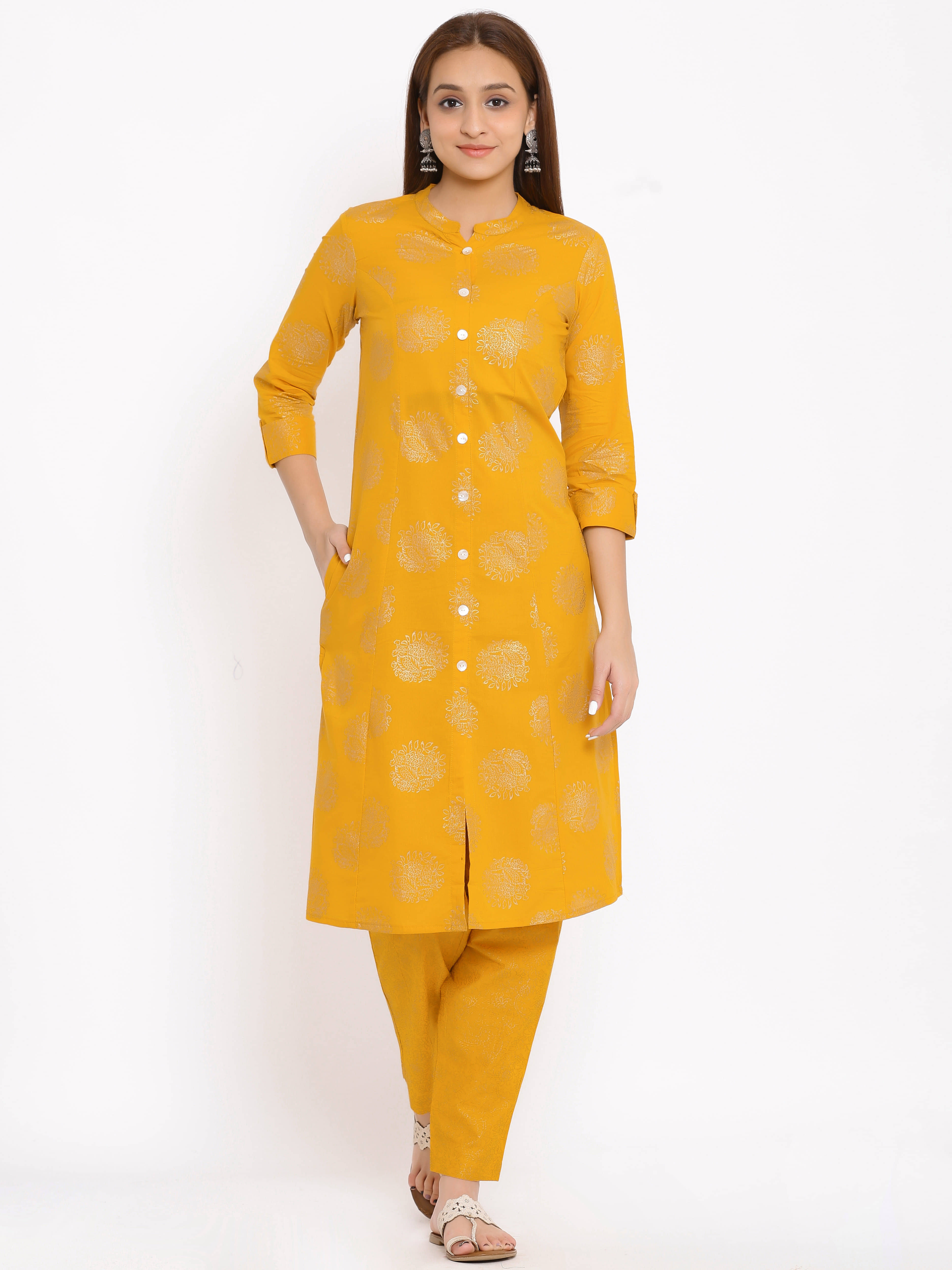 NeshamaKurti - Yellow Rayon Women's Front Slit Kurti ( Pack of 1 ) - Kurtis, Tunics | Buy online on ZillyBuy