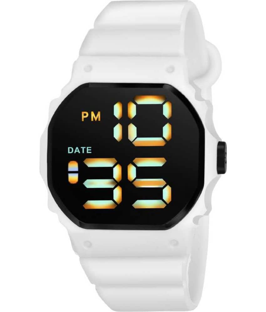 Renaissance Traders - White Silicon Digital Womens Watch