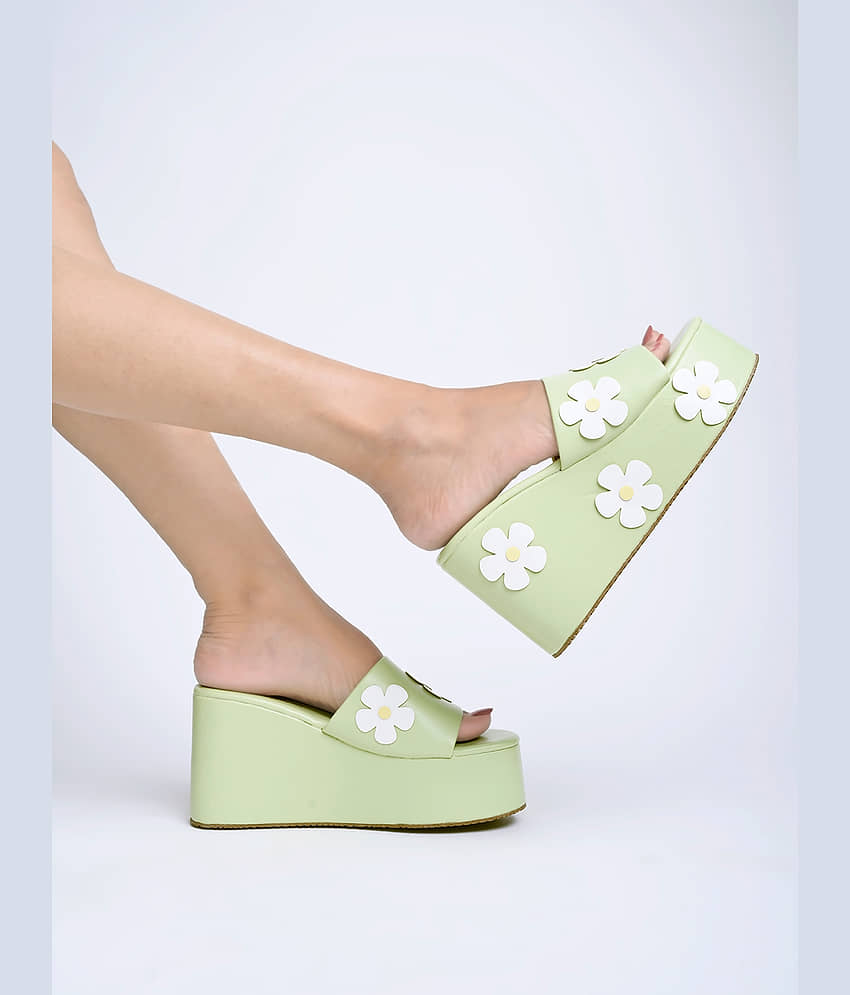 Shoetopia - Green Women's Slip On Heels - Heels | Buy online on ZillyBuy