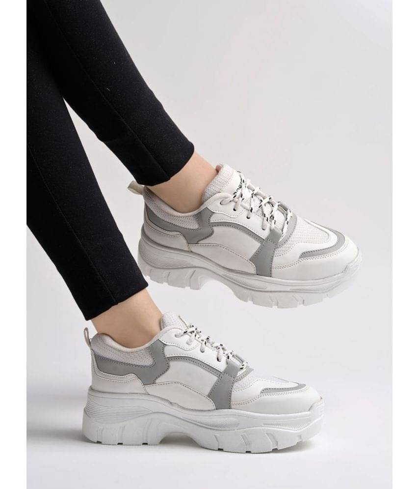     			Shoetopia - White Women's Running Shoes