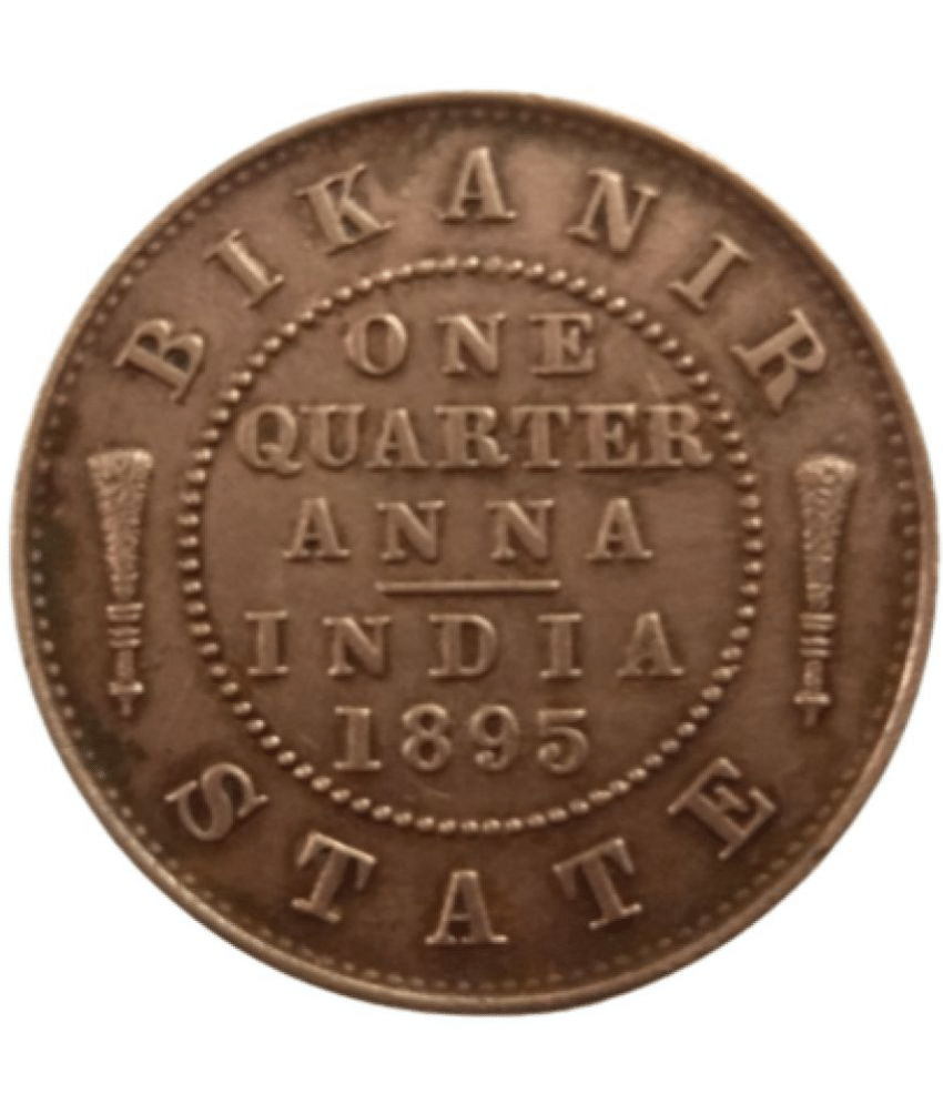 skonline - Bikanir One Quarter Anna 1895 Victoria 1 Numismatic Coins     			skonline - Bikanir One Quarter Anna 1895 Victoria 1 Numismatic Coins