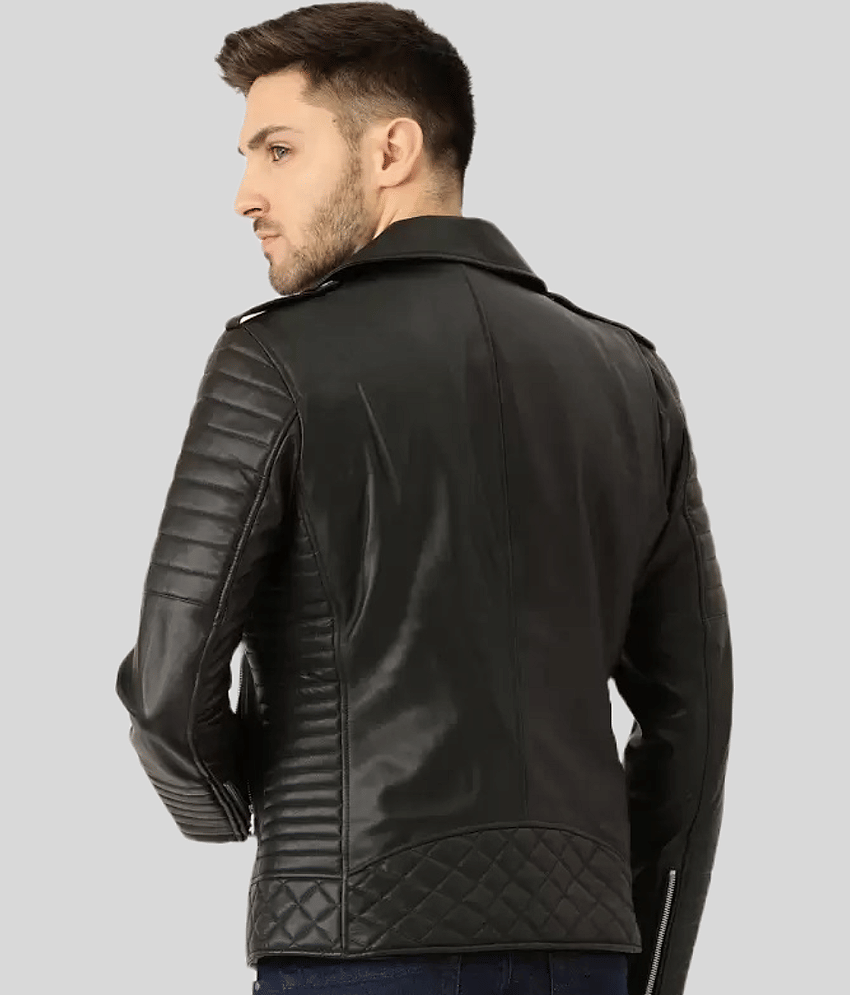 GARMADIAN - Black PU Leather Slim Fit Men's Biker Jacket ( Pack of 1 )