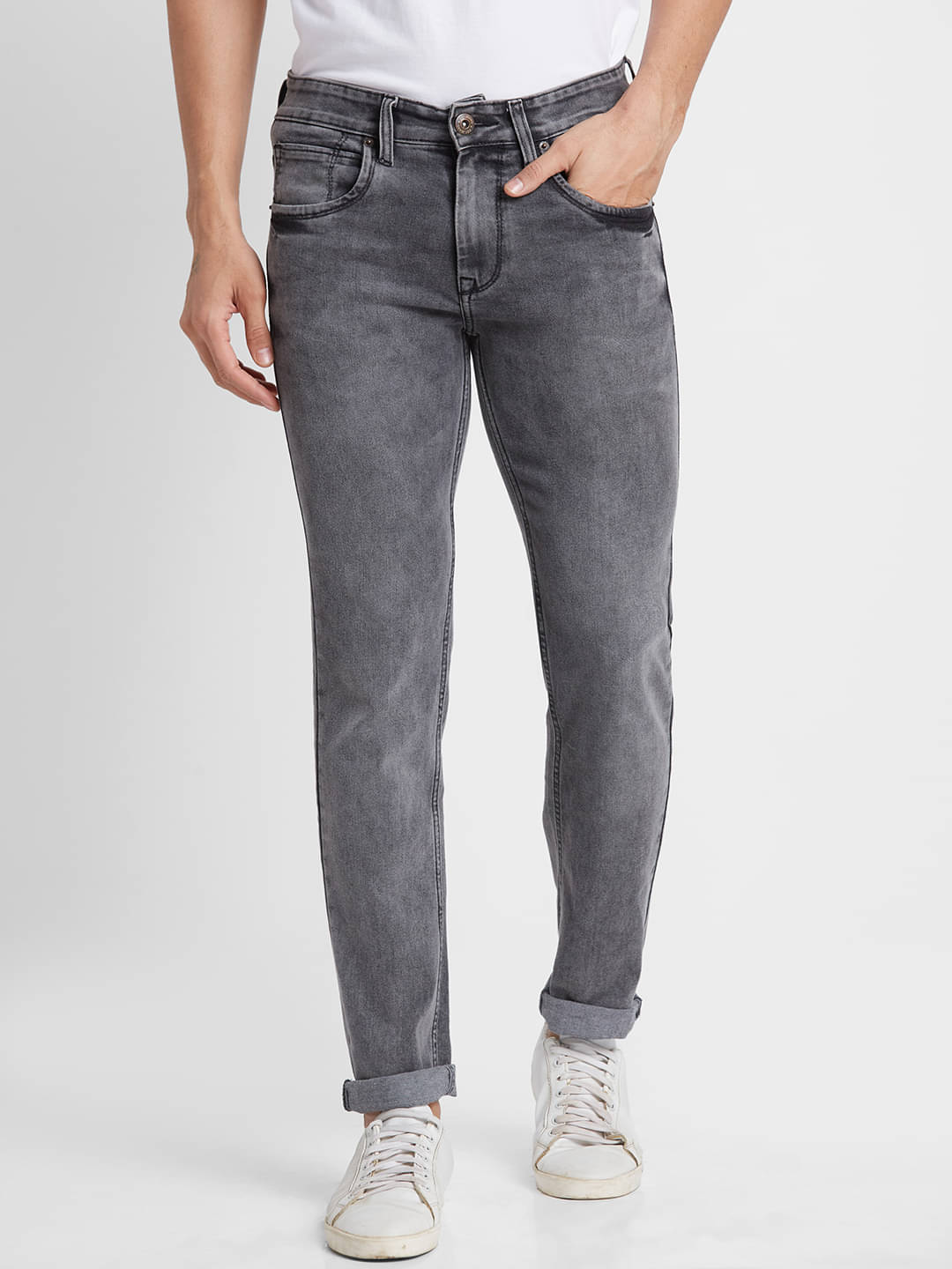    			Globus - Charcoal Cotton Slim Fit Men's Jeans ( Pack of 1 )