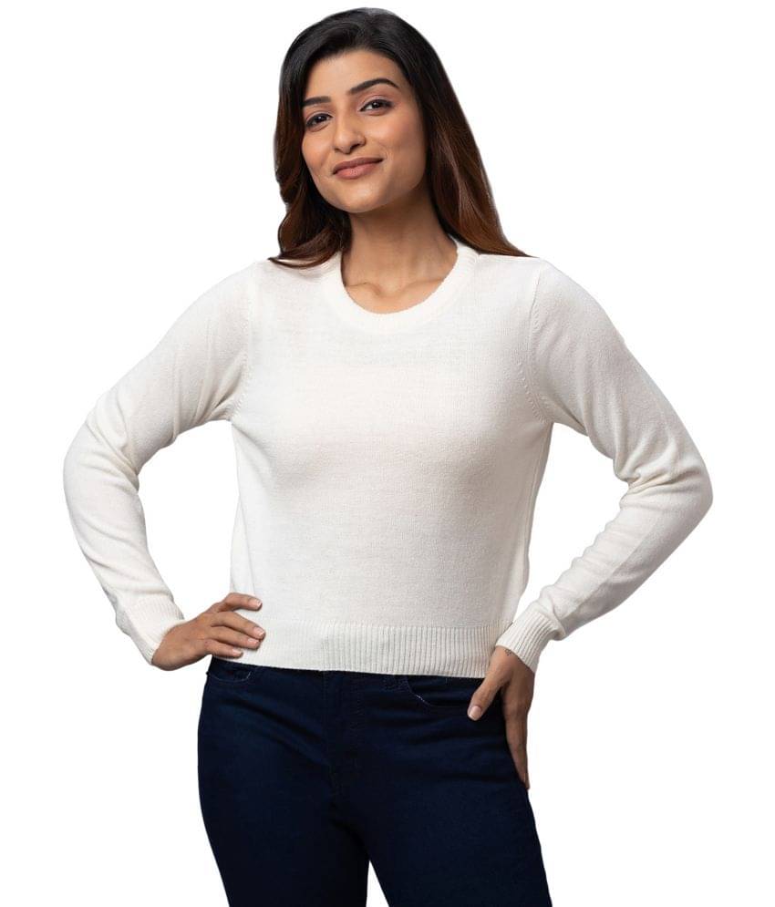 Globus Women Cotton Round Neck Sweatshirt ( Off White ) Globus Women Cotton Round Neck Sweatshirt ( Off White )