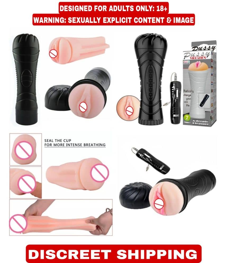 KAMAHOUSE - Masturbator Masturbator Sex toy for men with 7 Vibrations + 10 ml MOI aqua Water based lubricant