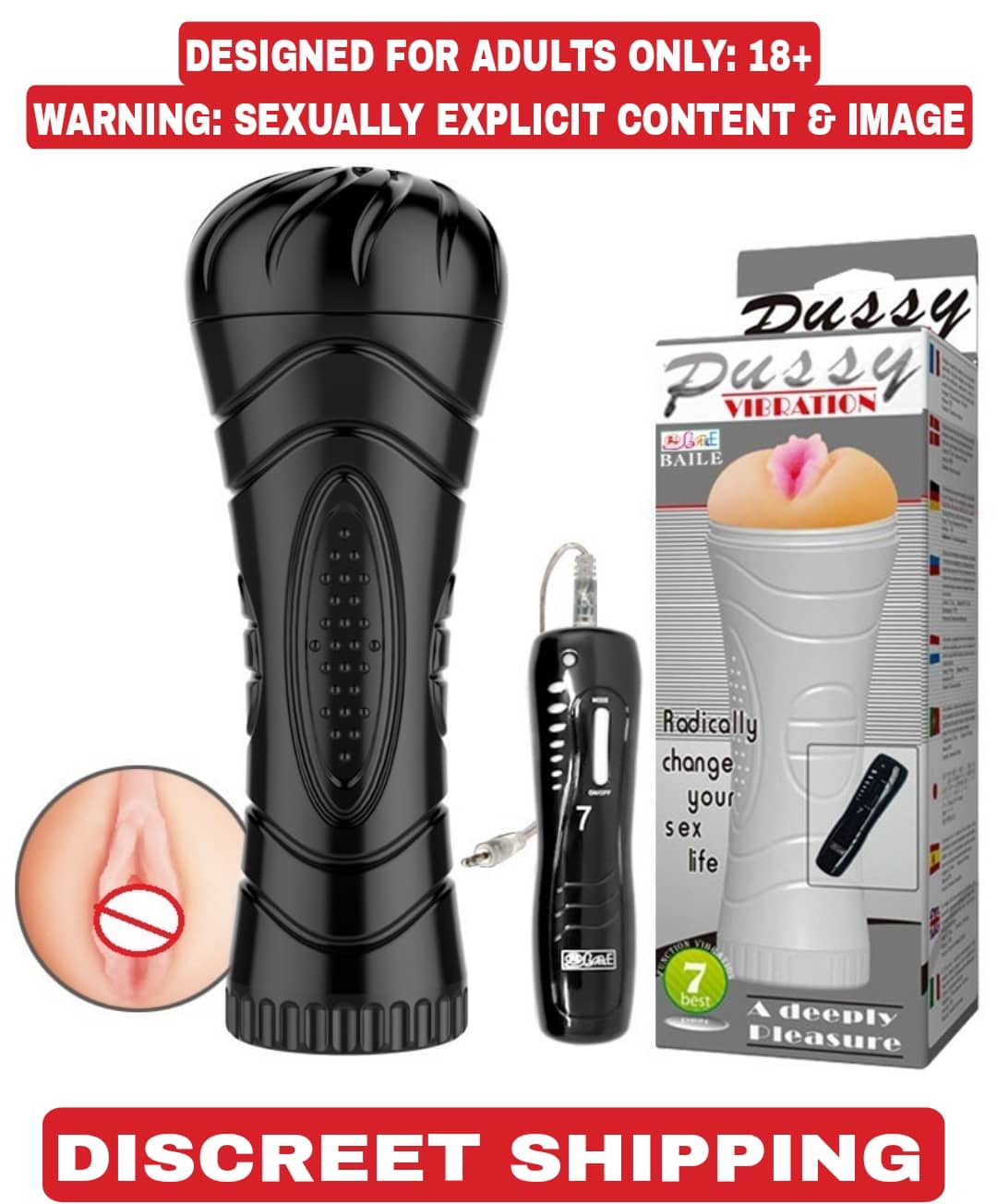 KAMAHOUSE Masturbator Pocket Pussy inch Soft & Real Pussy Sex toy For men + Black Egg Vibrator with remote multispeed egg
