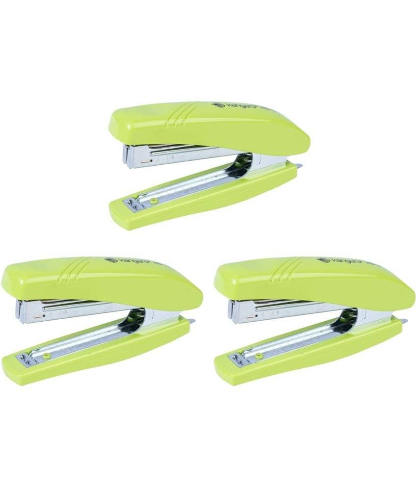     			Kangaro Desk Essentials HS-10EZ All Metal Half Strip, Parrot Green, Set of 3 Stapler