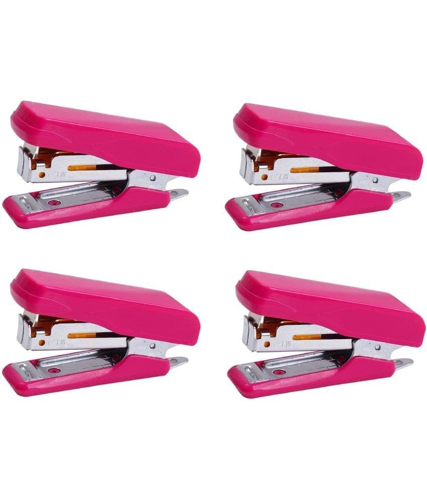     			Kangaro Desk Essentials MINI-10 All Metal Half Strip, Fuchsia Pink, Set of 4 Stapler
