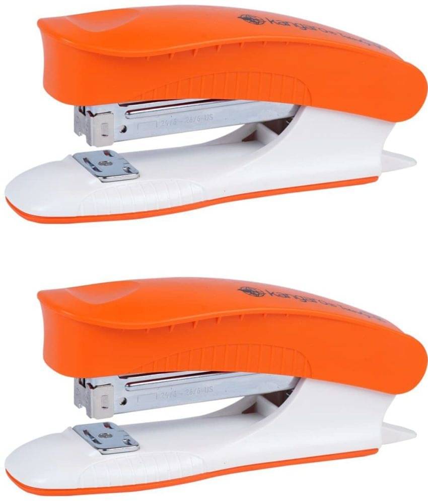     			Kangaro Desk Essentials Trendy-45 All Metal Half Strip, Orange, Set of 2 Stapler