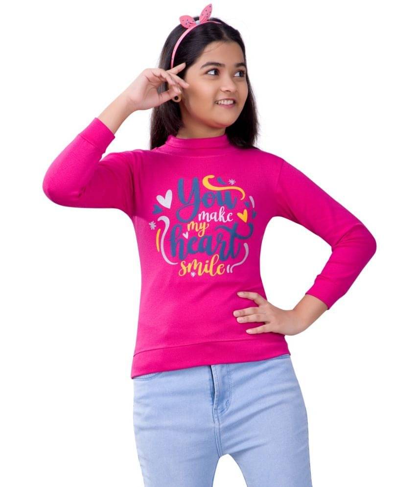     			Little Funky Single Girls Cotton Blend Pullover ( Pink )