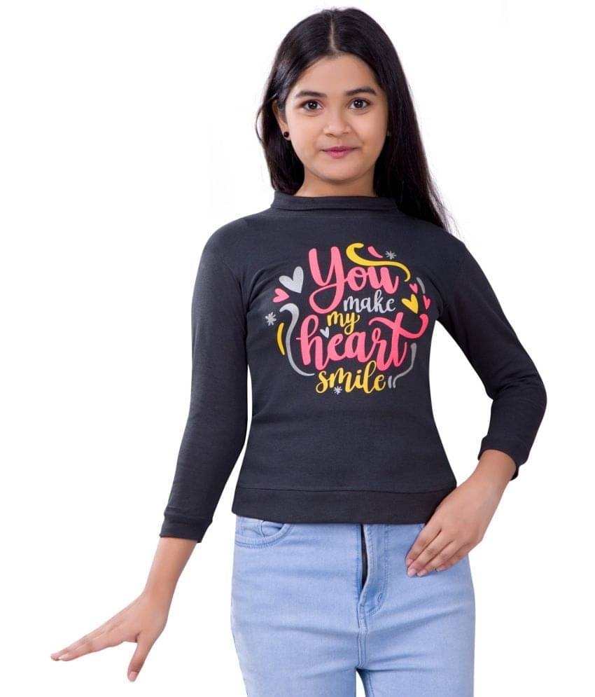     			Little Funky Single Girls Cotton Blend Pullover ( Black )