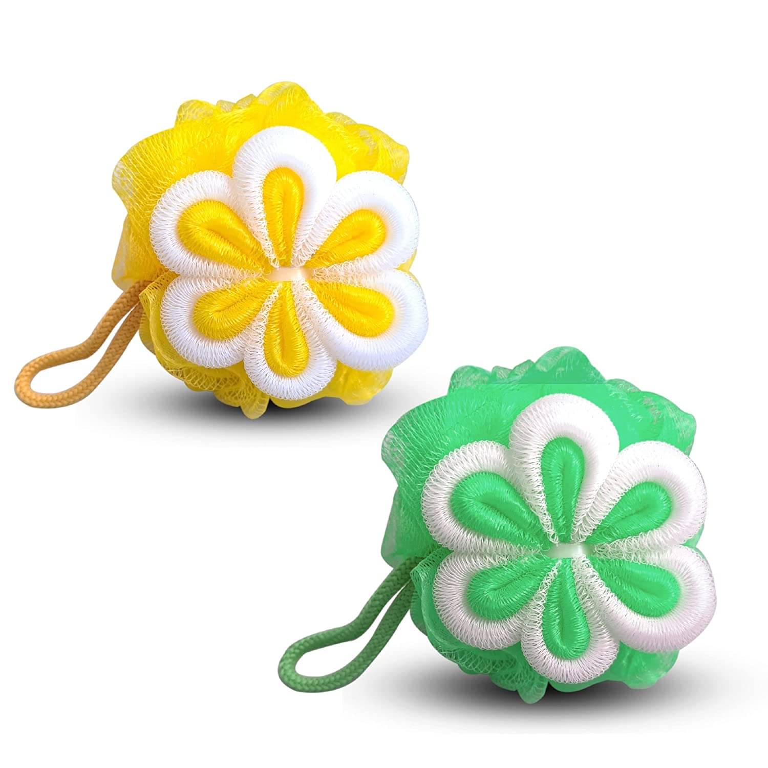     			Majestique Cleanse Flower Loofah for Body Scrubber Shower Essential Skin Care - 2 Pcs Color May Vary